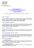 Réglement 2019 Salle Communale