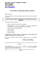 Convocation à l’assemblée Générale 2026